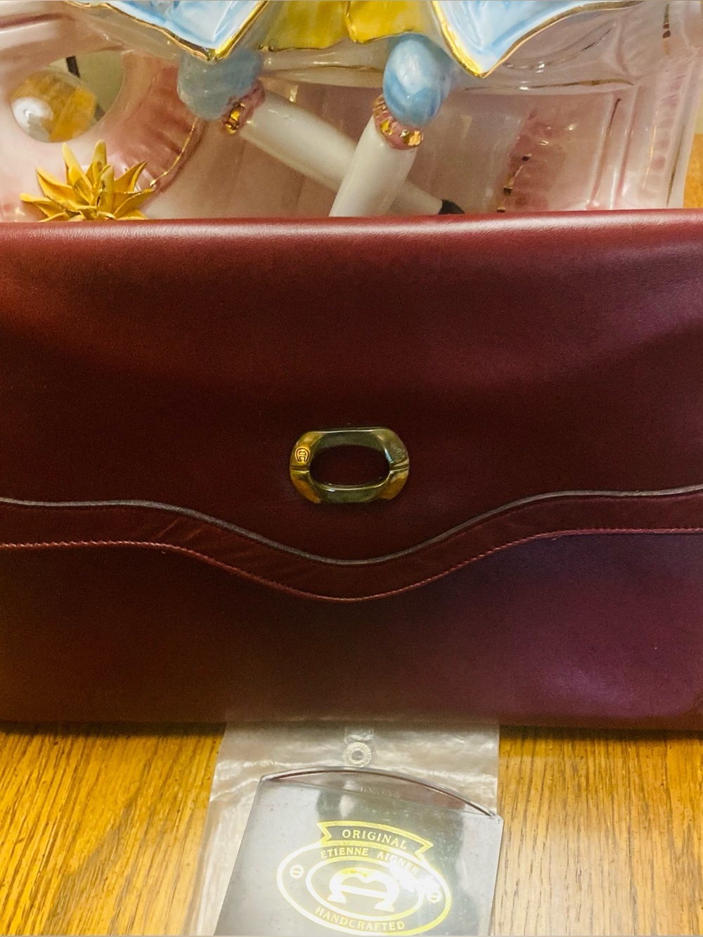 Vintage 1980’s Etienne Aigner Envelope Clutch & Mirror